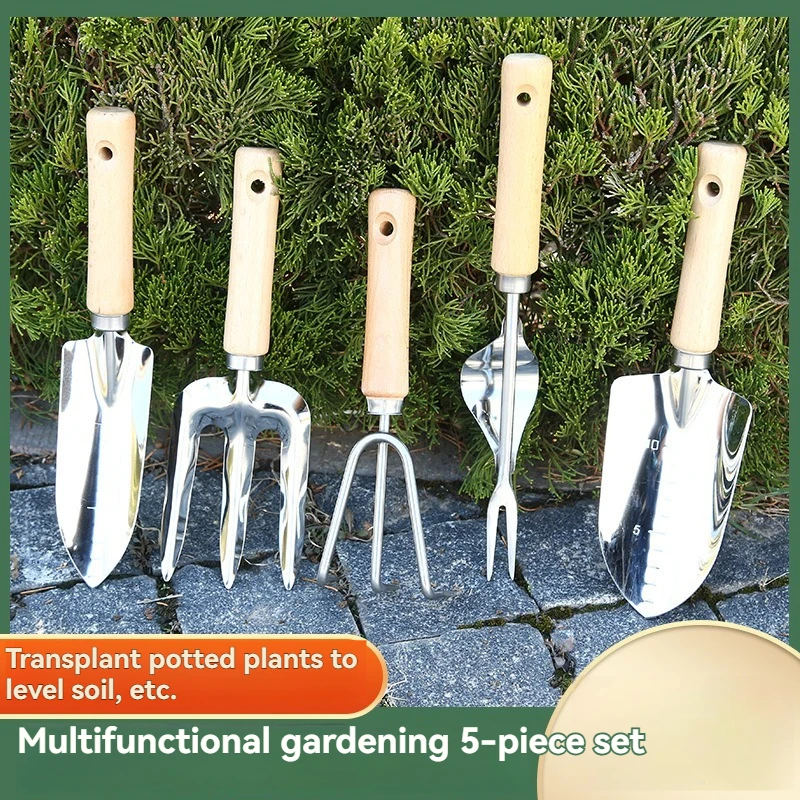 Shovel, rake, shovel board, garden tool, bonsai tool, wooden handle garden tool, suitable for indoor gardening. Outdoor planting