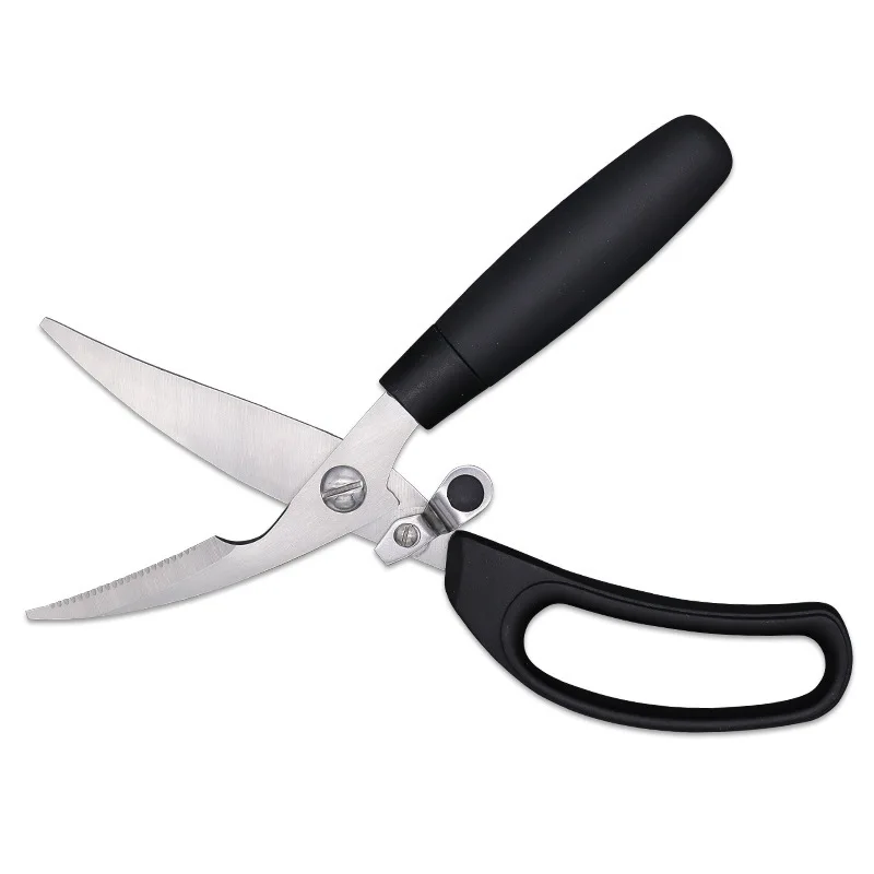 Heavy Duty Kitchen Shears Stainless Steel PP Handle Effort Saving Spring Scissors For Chicken Bone Seafood Cutting Tool