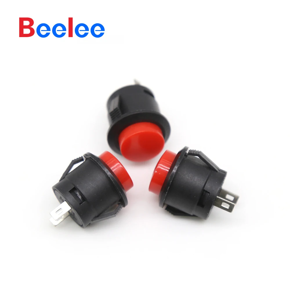 50PCS Beelee 19*13mm Red Round Push Button Switch Momentary With 1NO1NC Combination Max Voltage 250V