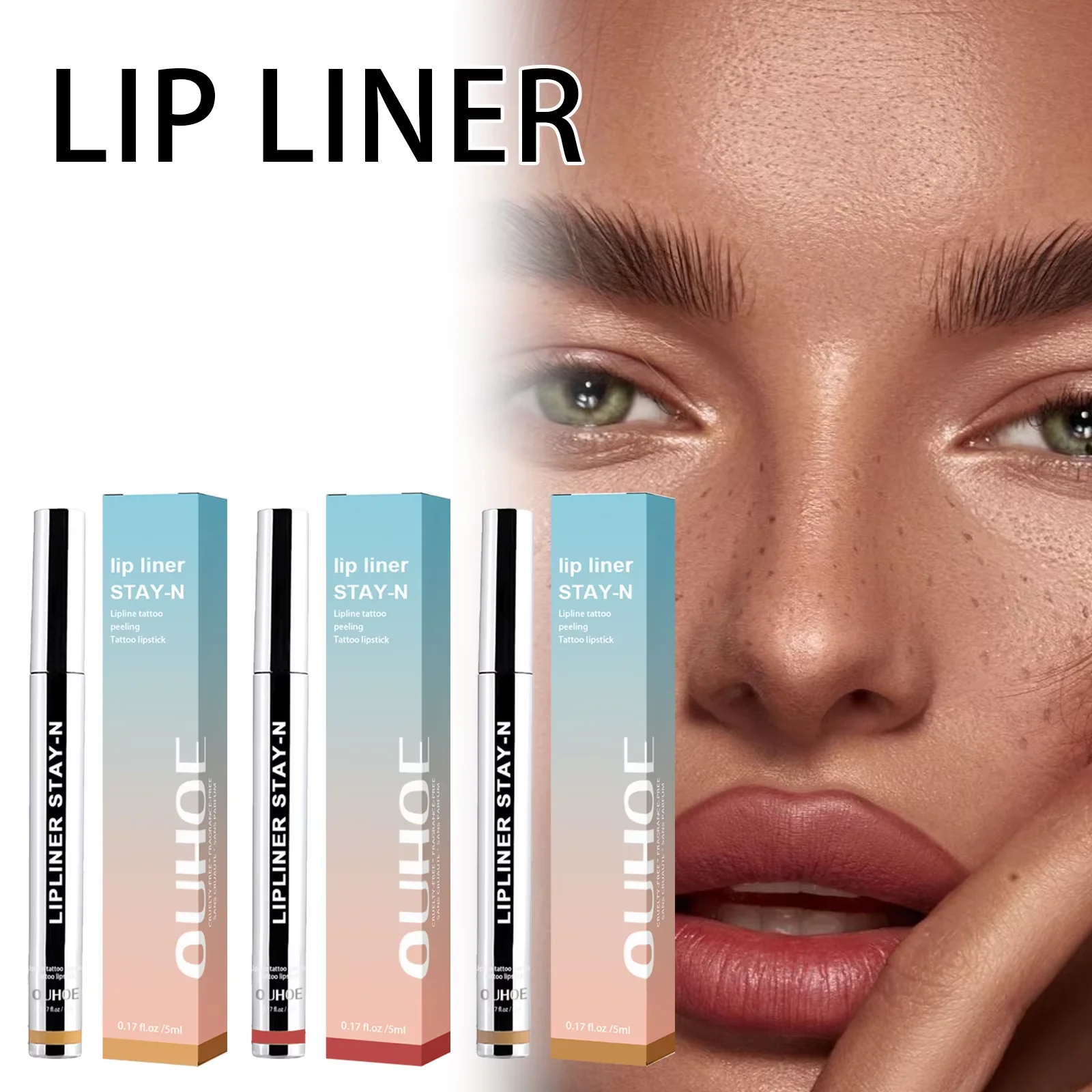 Kredka do ust Stay N Tattoo Matte Peeling Contour Line Dark Brown Waterproof Long Lasting Plump Soft Lip Gloss Makeup Cosmetics