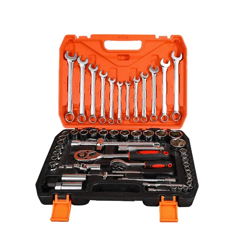 

61PCS Automotive Motorcycle Hand Tool Box Set Ratchet Socket Wrench Set Tool Chromium vanadium steel Car Disassembly Tool