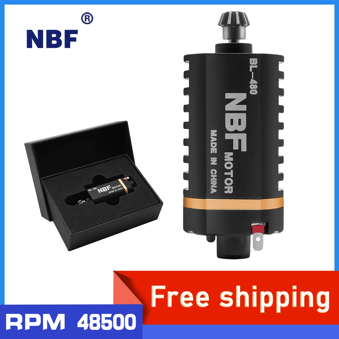 

High-Speed 48500 RPM NBF Brushless Motor Short Axis CNC For AEG - Compatible With V2 Gearbox Supports 7.4V-11.1V LiPo Batteries