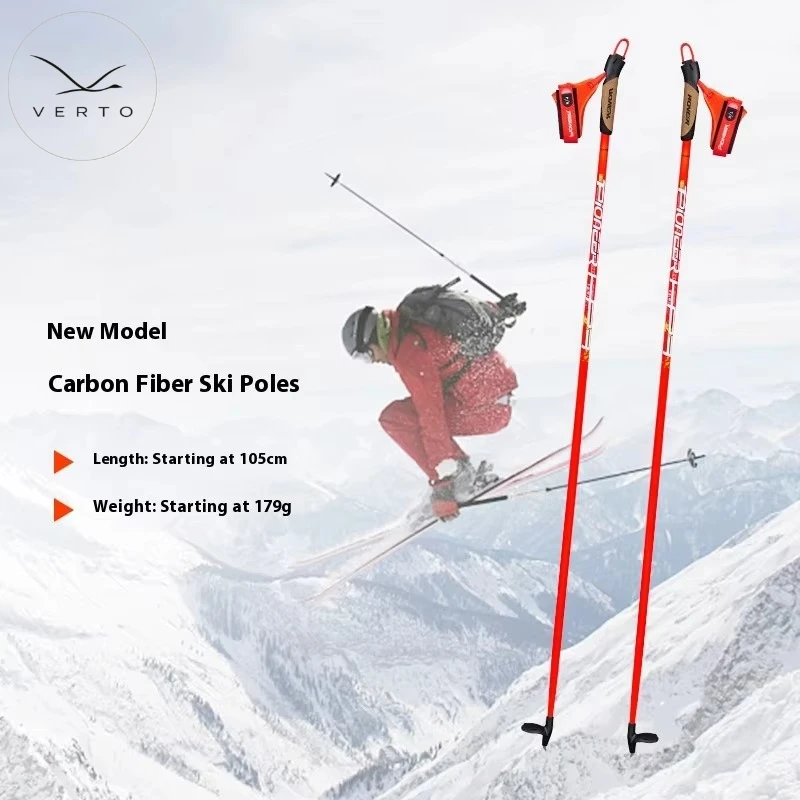 Customized Carbon Fiber Nordic Alpine Ski Poles Lightweight Outdoor Sports Gear for Skiing & Trekking with Anti-Slip Grip