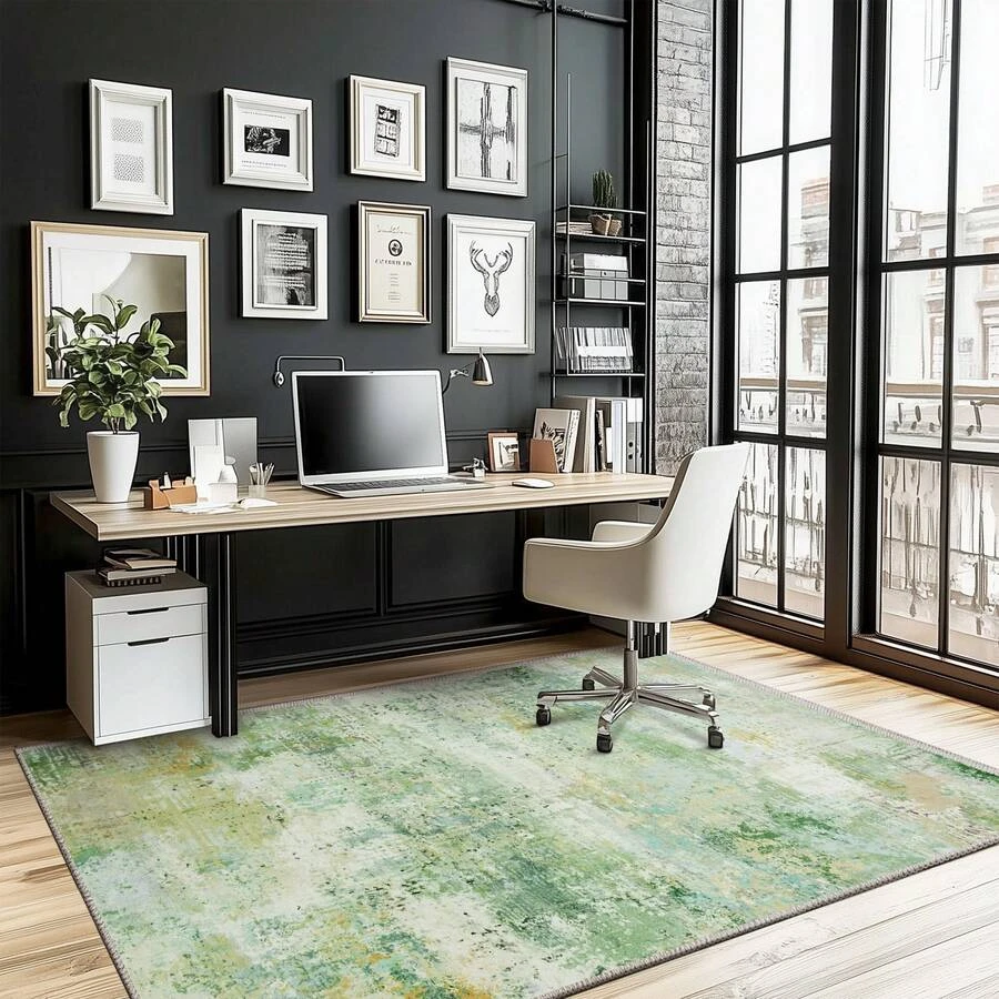 Art Area Rugs, Modern Abstract Washable Rug For Living Room, Stain Resistant Non-Shedding Distressed Area Rug With Non Slip Backing For Bedroom/sf25032781000557325