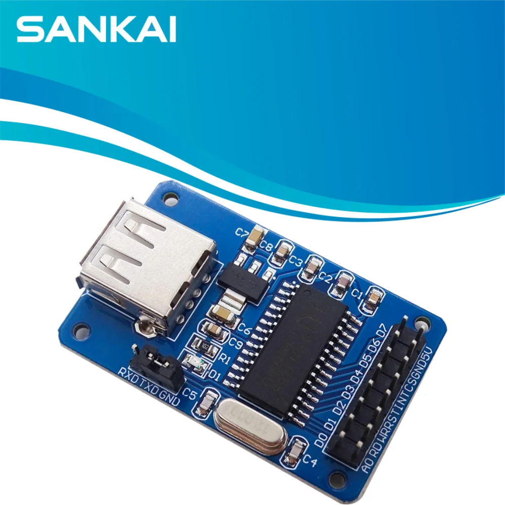 CH376 USB File Management Control Module, Read/Write U Disk SD Card, 5V, 12M