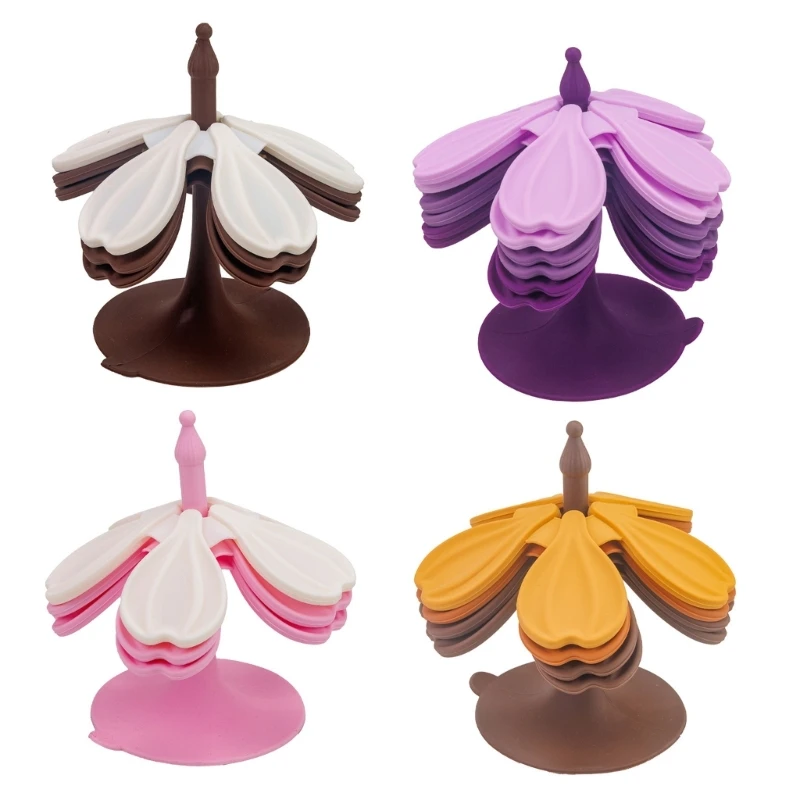 Folding Kitchen Counter Flower Trivet Set with Center Stand for Daily Meals 3XUF