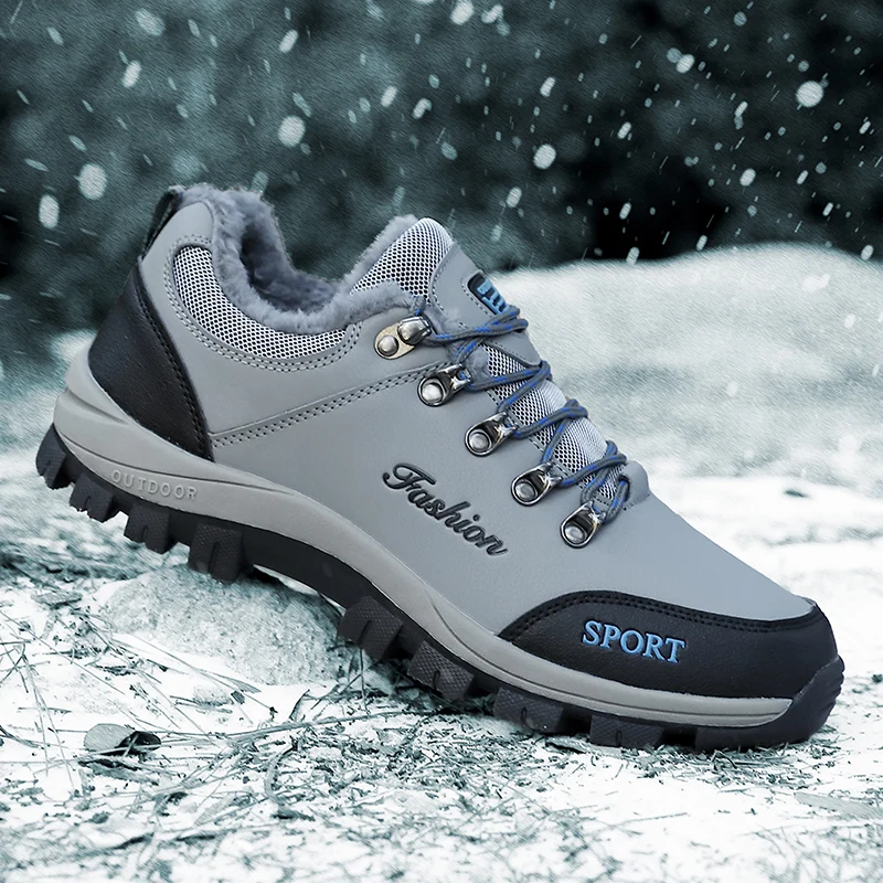 Winter Hiking Shoes Men’s Waterproof Outdoor Warm Sneakers Snow Boots Non-slip Trekking Shoes Anti-collision Walking Shoes Male