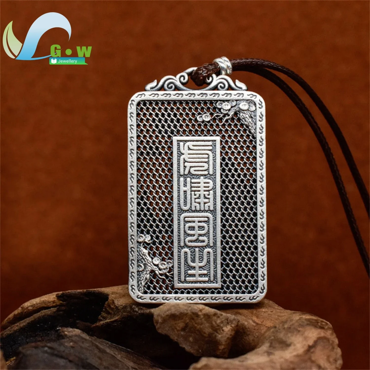 Silver Plated Roaring Tiger Pendant Vintage Tribal Hollow Carving Necklace Unisex Jewelry Gift for Men Women Ethnic Spiritual
