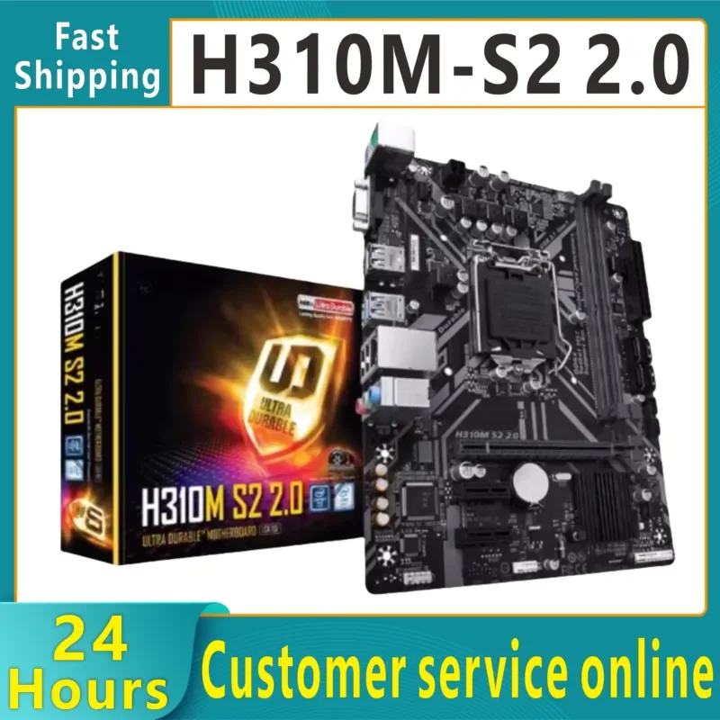 

Hot Sale H310M S2 2.0 computer board VGA H370 32G LGA 1151 desktop board Brand New