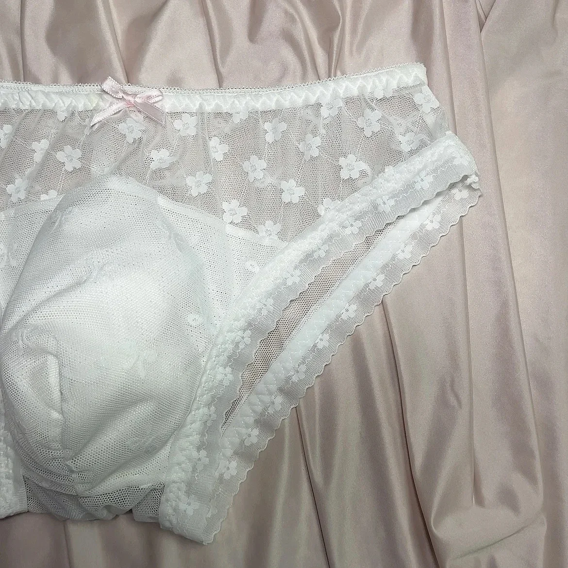 Handmake Man's Lace Flower Embroid Brief Panty Live Show Dance DJ Club Bar Costume Private LGBQT BF
