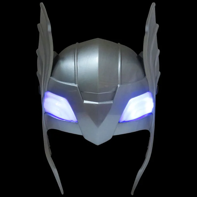 Maschera da supereroe Spiderman Hulk Pantera nera Iron Man Thor Maschera da gioco di Halloween con luce a led