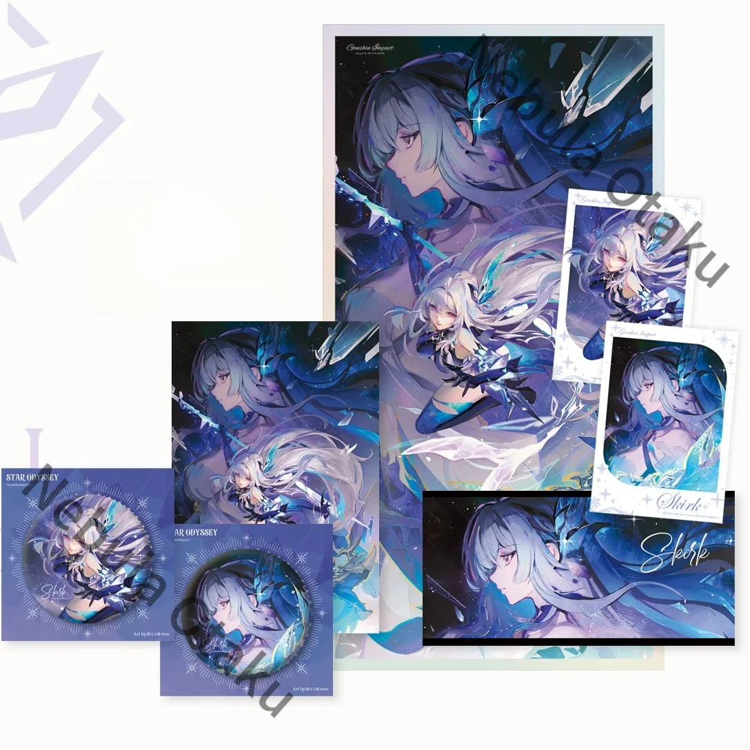 Badge Skirk Genshin Impact, Carte postale, Appareil photo instantané, Papier coloré, Cosplay, Collègues, Produits liés au jeu exquis, Souvenir