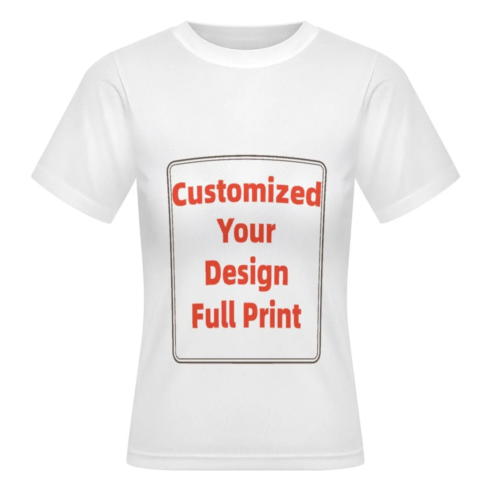 Custom T Shirts Design Your Own Photo Text Logo, Personalized Double-Sided Printed Woman Crewneck Tee
