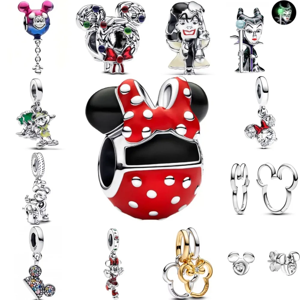 حار بيع 925 الفضة الكرتون الحيوان ماوس قلادة بها خرزات مناسبة لأوروبا الأصلي سوار DIY بها بنفسك اكسسوارات مجوهرات رائعة