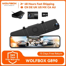 Wolfbox G890 3 Channel Mirror Dash Cam 12