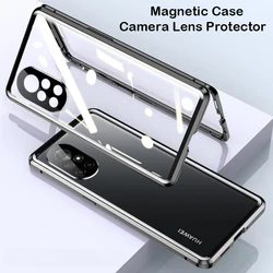 360 Double Sided Magnetic Glass Case For Oppo Reno 7 4 5 6 8 9 Pro Plus 5G Realme GT Neo 6 7 GT 5 Master Explore Lens Protector