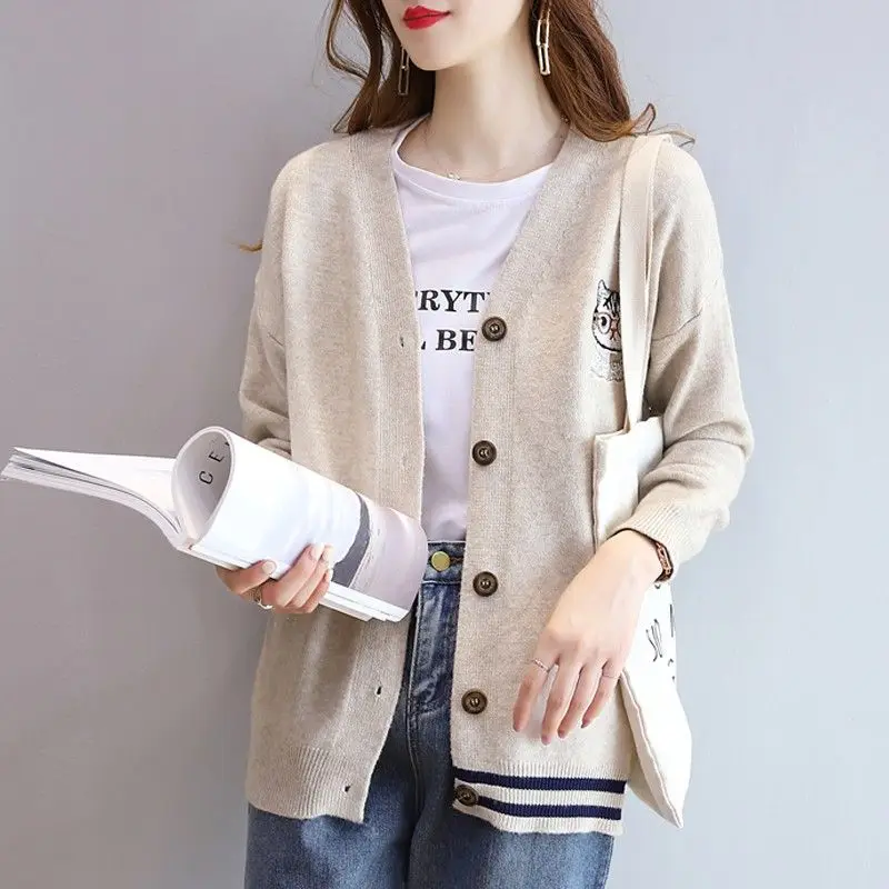 

Women's Trendy Short Knitted Cardigan 2025 Spring/Autumn Newest Lightweight Cropped Top Fashion Outerwear