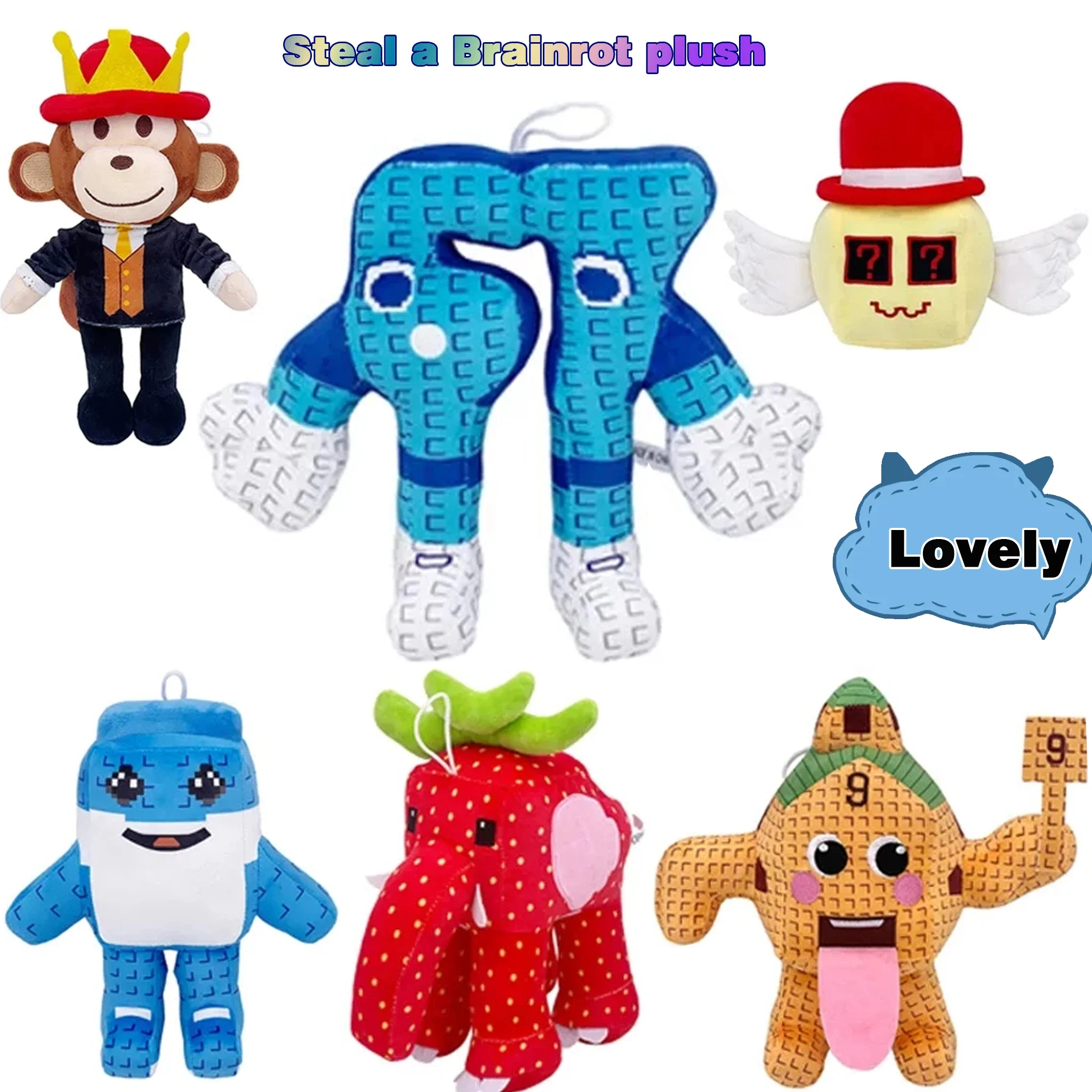 

HOT New Steal A Brainrot Sammy Jandel Strawberry Elephant Plush Doll Anime Peripherals Toy Halloween Christmas Gift
