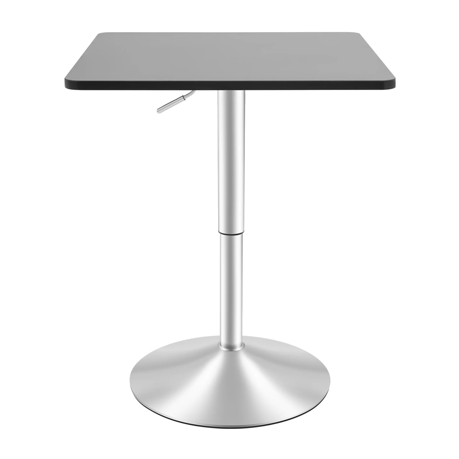 

Home Bar Table Height Adjustable Square Table with 360 Swivel Counter Height Bistro Table, Silver