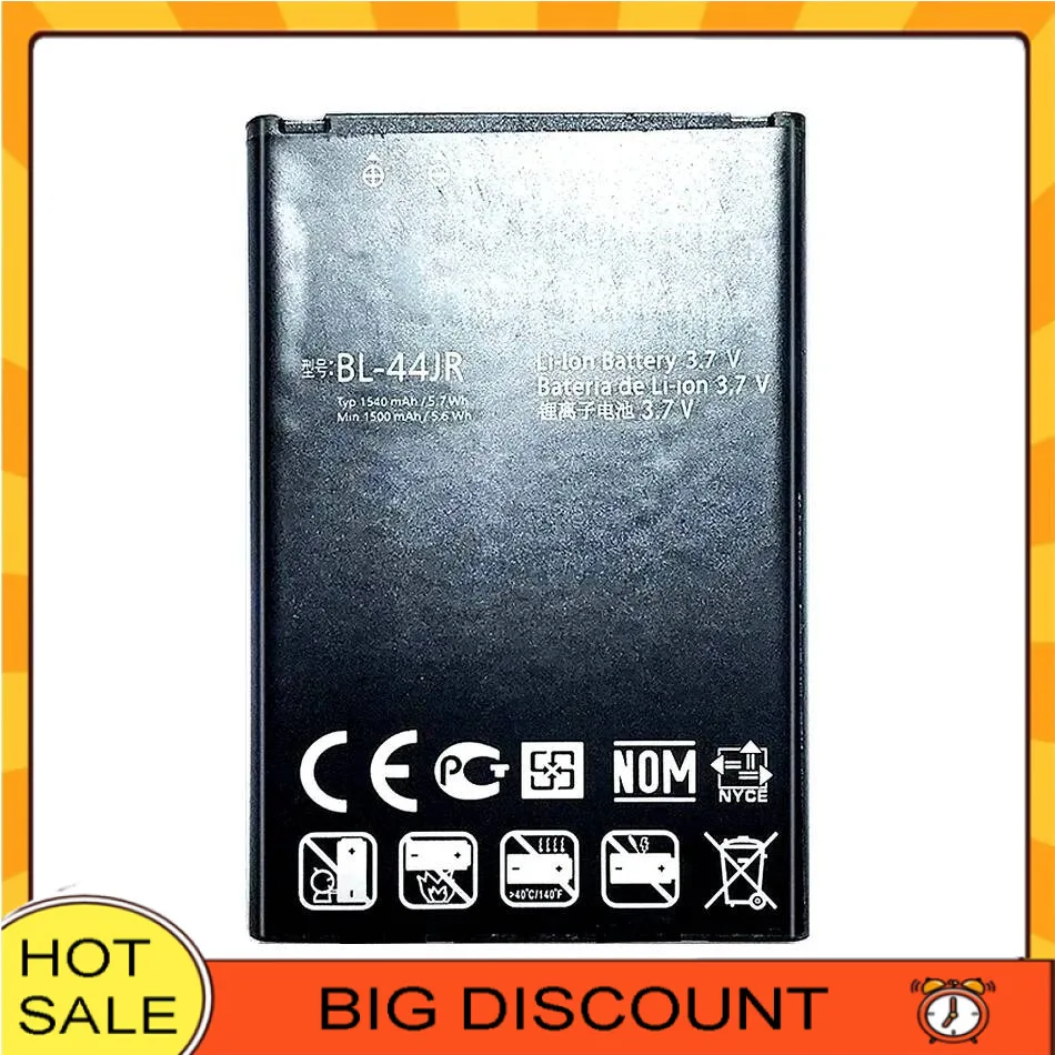 

BL-44JR Safe For LG P940 K2 SU540 SU800 D160 L40 BL 44JR 1540Mah Mobile Phone Battery