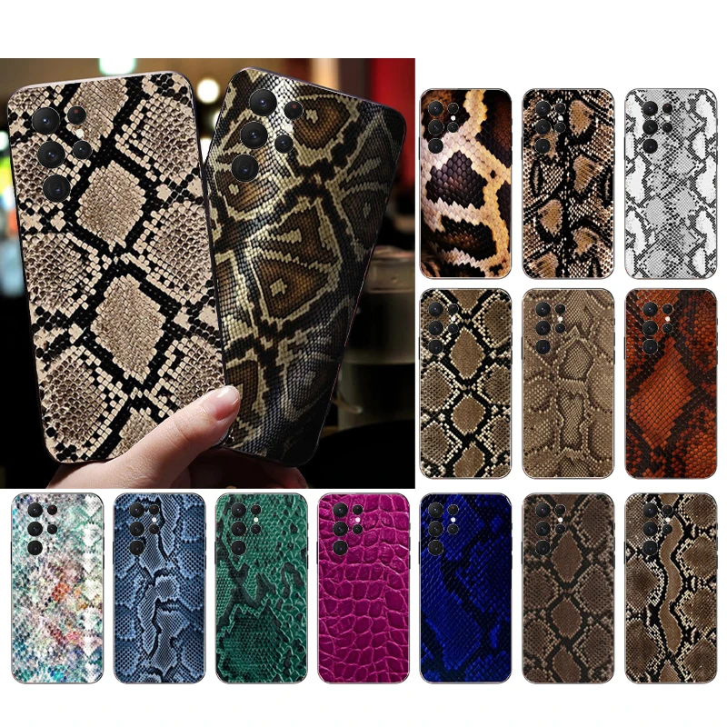 بيثون جلد الثعبان قضية الهاتف لسامسونج S25 S24 S23 S22 S21 S20 الترا S20 S22 S21 S23 S20 FE S24 زائد #3