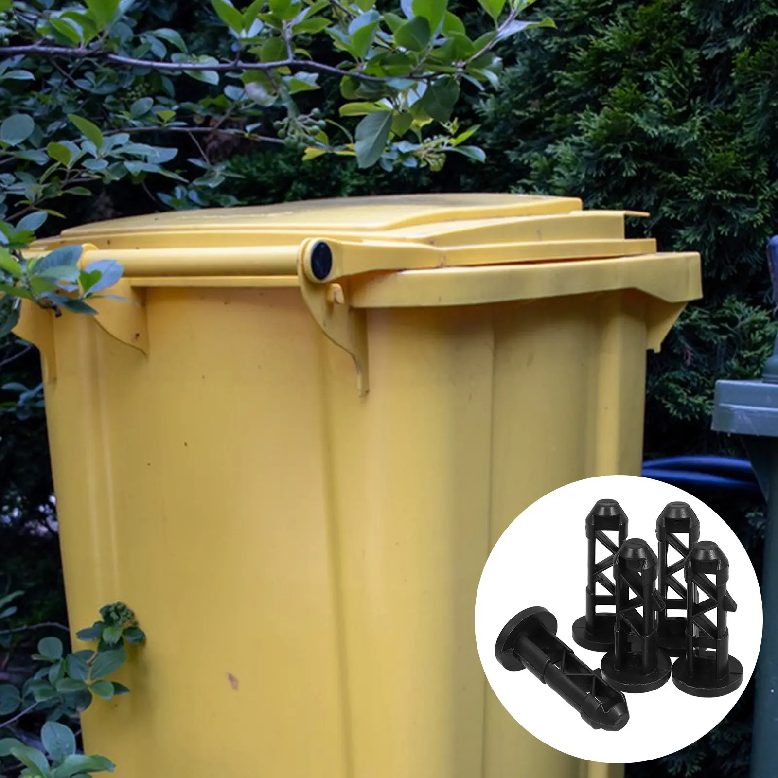 

Комплект из 5 пластиковых соединительных штифтов для крышек мусорных баков, надежные крепления для уличных контейнеров 240 л, запчасти для крышек мусорных баков