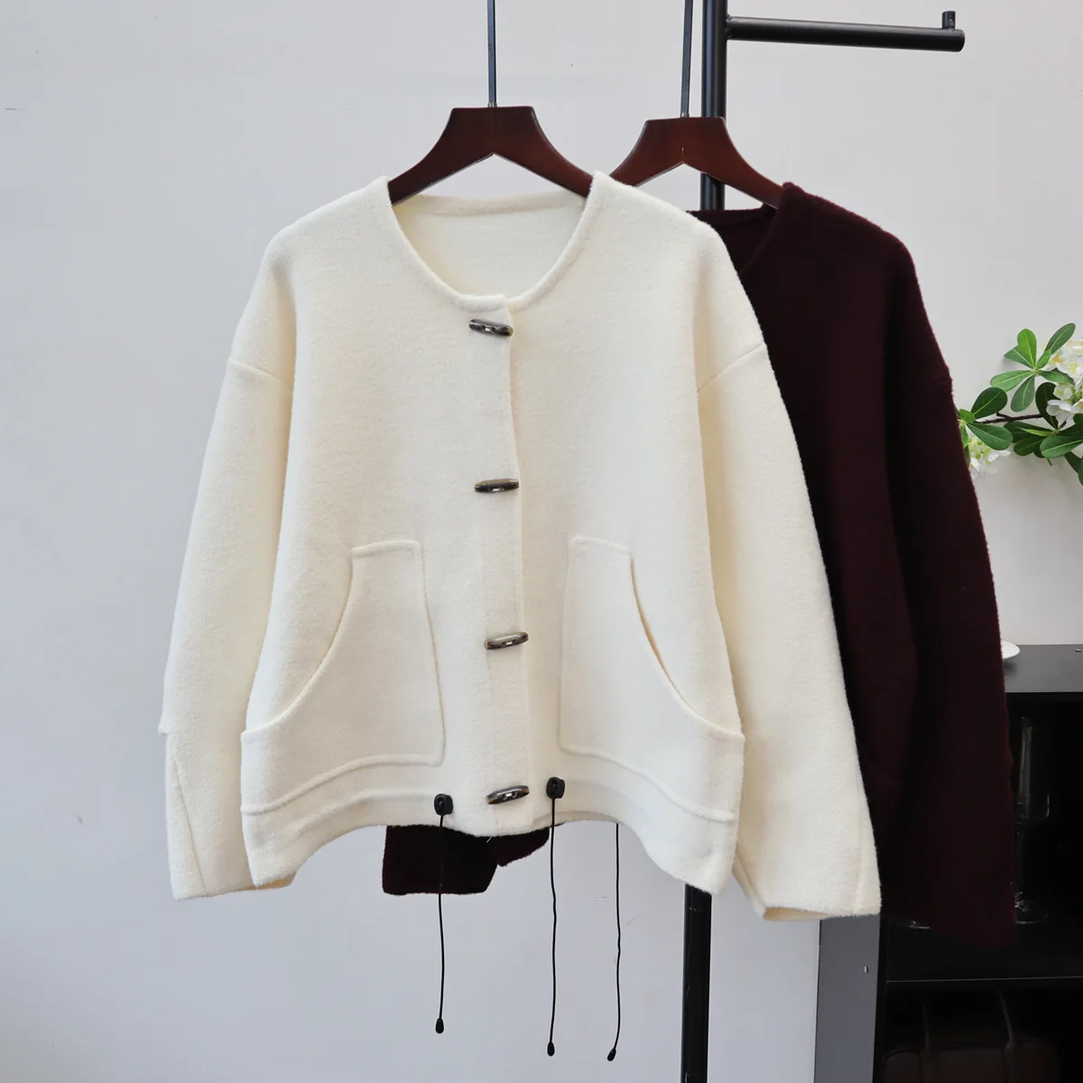 

Cardigan Women Coats Sweaters Knitted Round Neck Full Sleeve Jumpers Y2k Streetwear Elegant Knit Casual Loose Autumn Winter