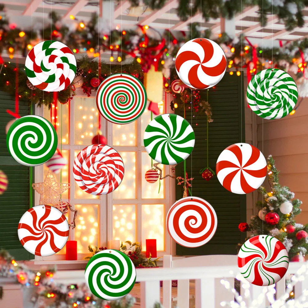 Set of 24 Christmas Outdoor Sign Decorations Double Sided Ornaments for Yard and Garden Use Made with Weather Resistant Plastic