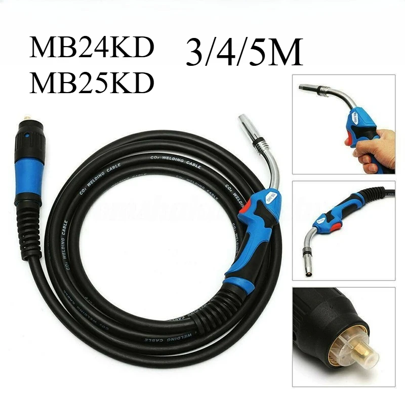 MB24Mig Tool Welding Torch Parts Welding Machine 250 Amps Power Socket 35M Leads Bincai MB25KD Welding Torch