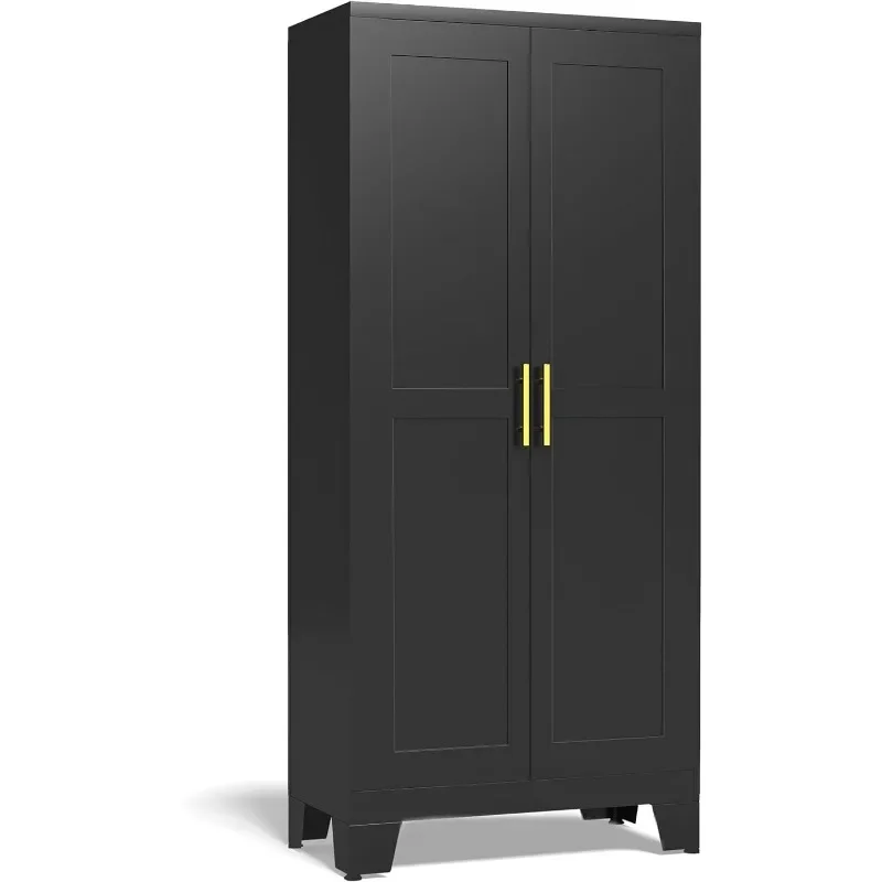 

61" Black Pantry Cabinet, Metal Storage Cabinet, Pantry Cabinets