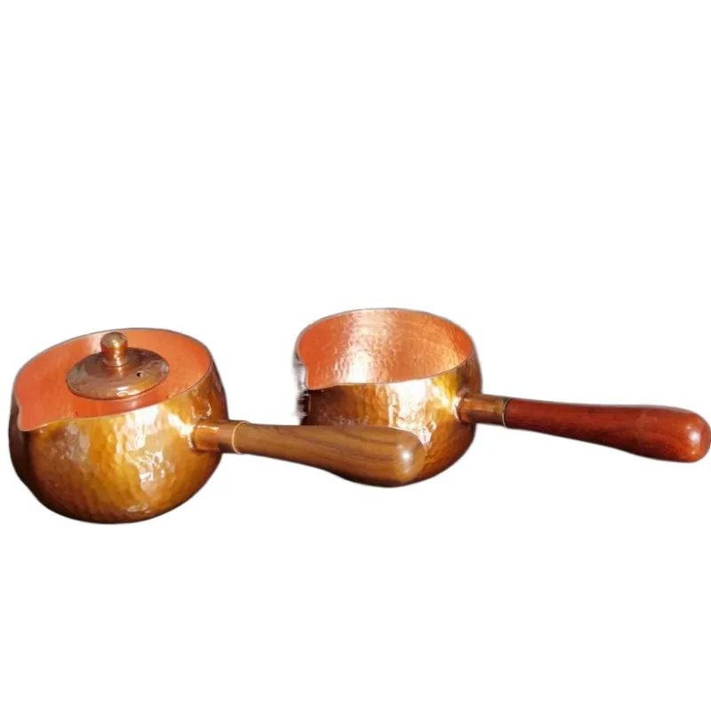 Red Copper Baked Color Distressed Side Handle Pot Tea Brewing  Hammer Point Even  Ware Points pot