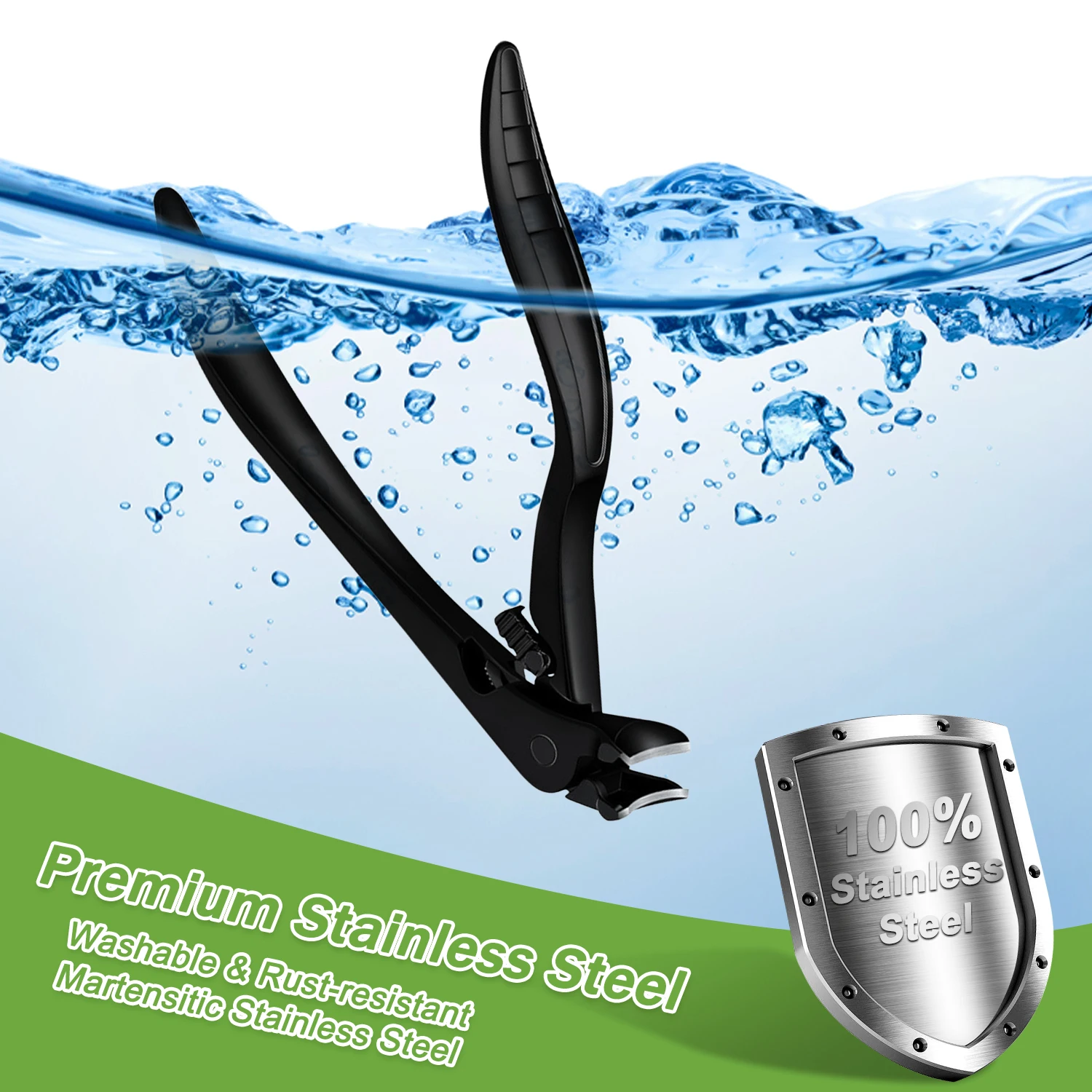 Heany Duty Large Opening Nail Clippers for Seniors Pregnant with Lock Buckle Angled Curve Toenail Clippers for Thick Nails Tool