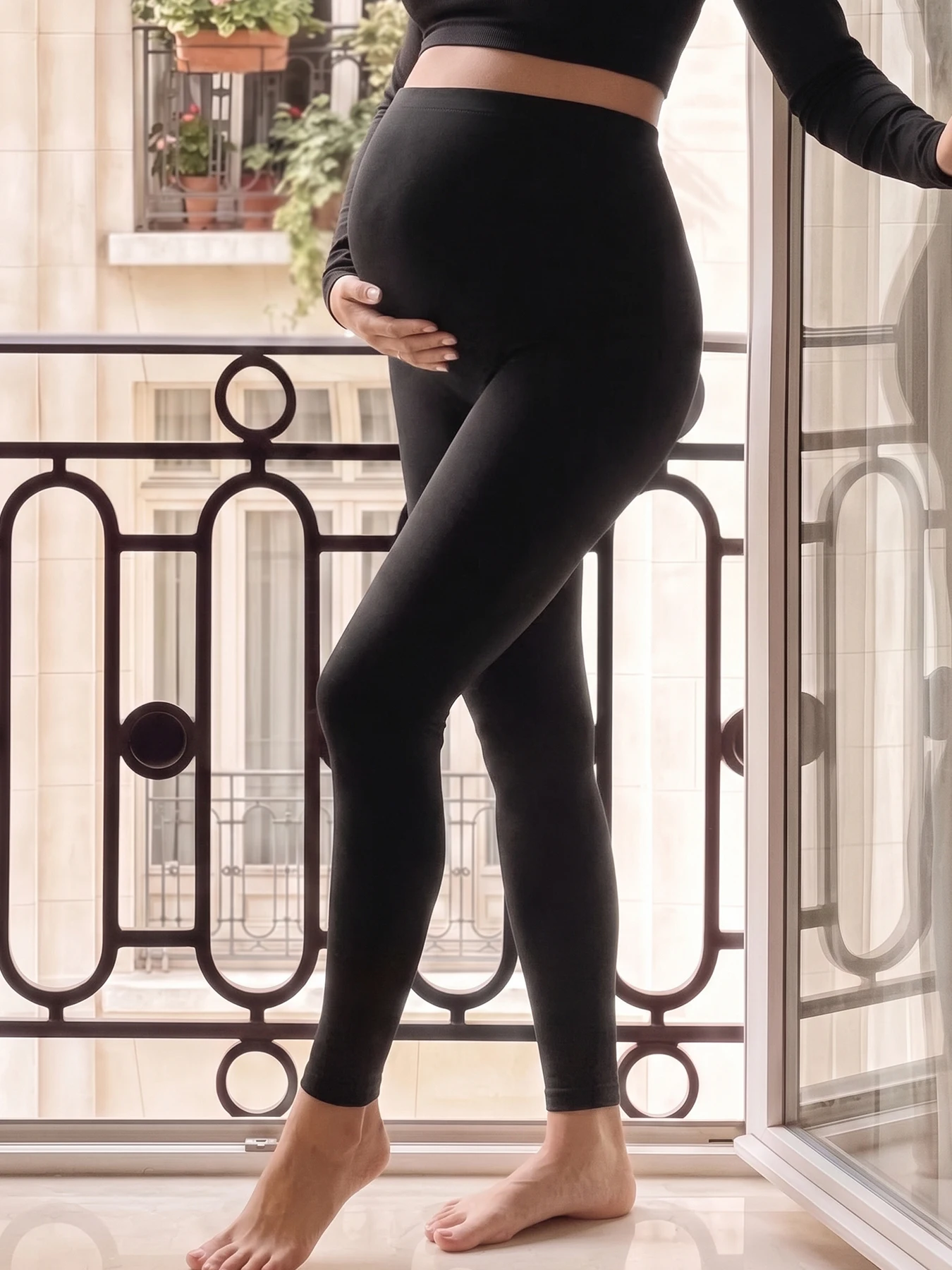 Maternity Leggings High Waist Belly Support Seamless Pregnancy Yoga Pants Tummy Control Workout Leggings