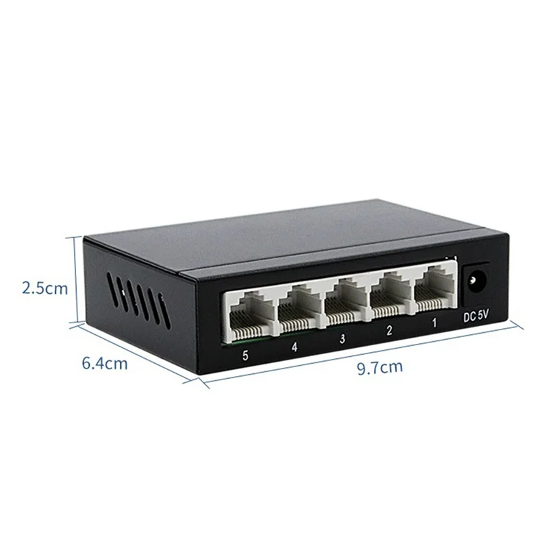 Switch de rede gigabit de portas VVNB-5, pequeno switch de rede divisor ethernet de 1000mbps para desktop e montagem na parede, plug and play