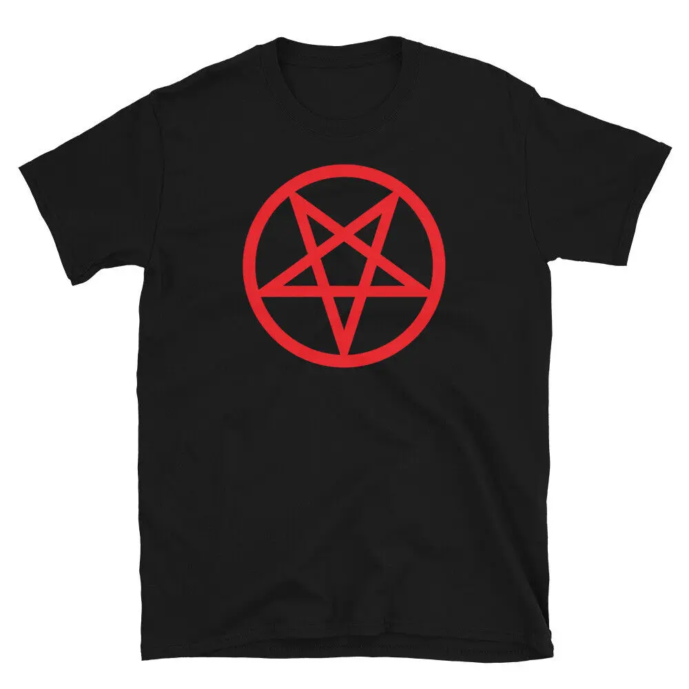 Red Classic Inverted Pentagram Occult Symbol Men'S  T Shirt