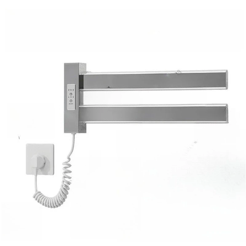 For Smart Thermostatic Heated Towel Rack Space Aluminum No Drilling Foldable Bathroom Towel Warmer Dryer