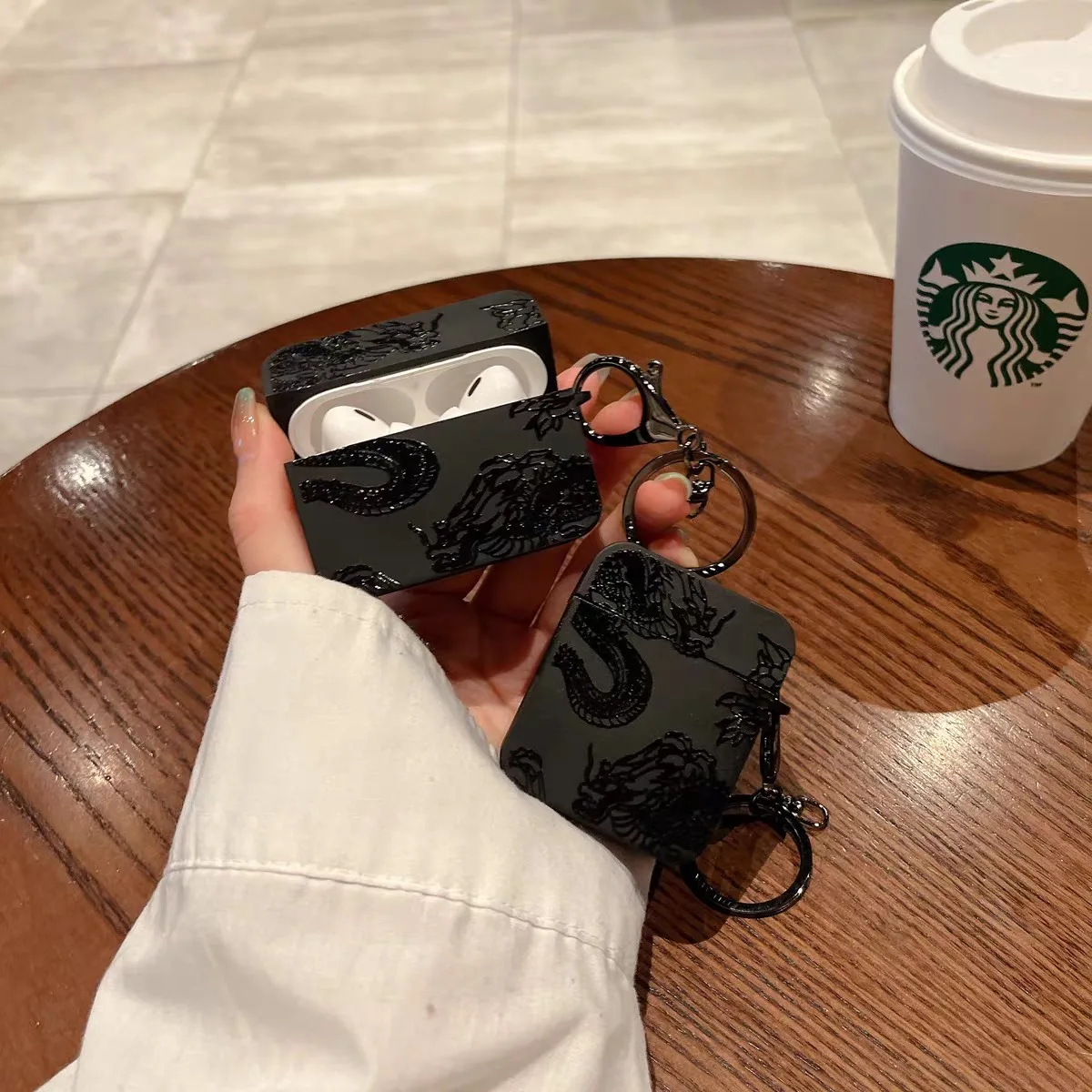 Coole Hüllen mit chinesischem Drachenmuster für Apple Airpods Pro3/Pro2/Pro Kopfhörer, AirPods 5/4/3/2/1 Kopfhörerhülle, Schutzhülle – Detail 2