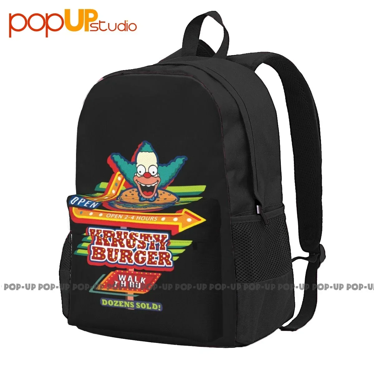 Krusty Burgers Restaurant Sign P-232 Large Capacity Backpack Cute Swimming Storage Bag Clothes Backpacks