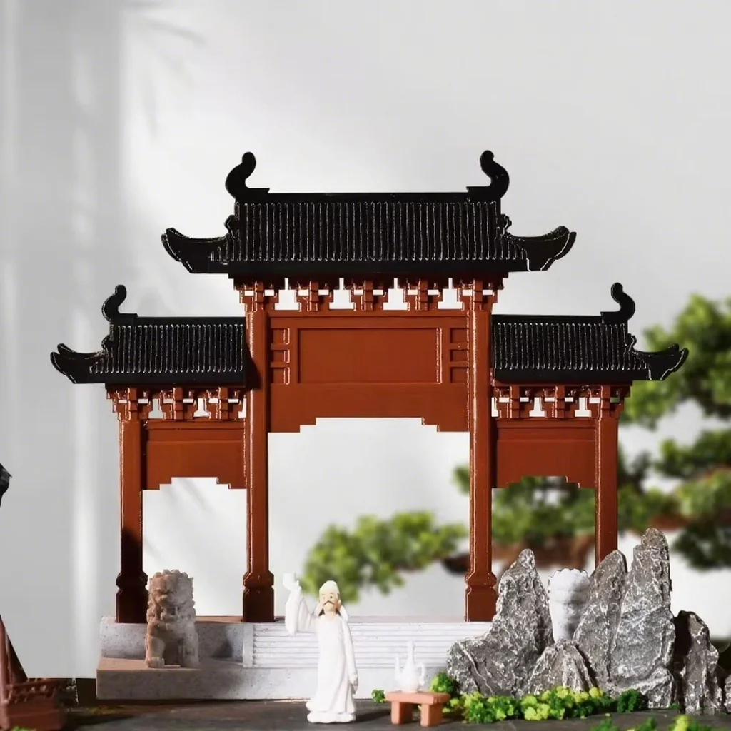 Miniature Landscape Memorial Archway/Pavilion Rockery Fish Tank Aquarium Decorative Arch for Water Garden