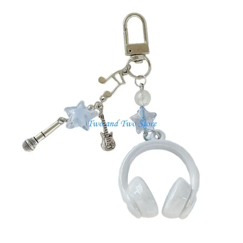 HX6F Artistic Resin Music Symbol Chain Wear Resistant Headset Pendant Phone Chain Strap for Practical Everyday Carry