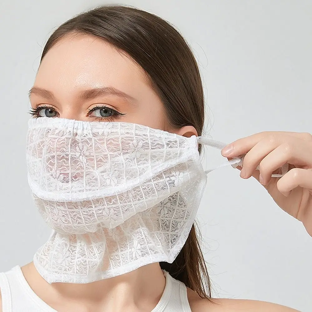 Bescherming Zon UV-bescherming Zomer Outdoor Gezichtssjaals Voor Vrouwen Anti-uv Gezichtsbedekking Zonnebrandcrème Masker Zonnebrandcrème Sluier Gezichtssjaal