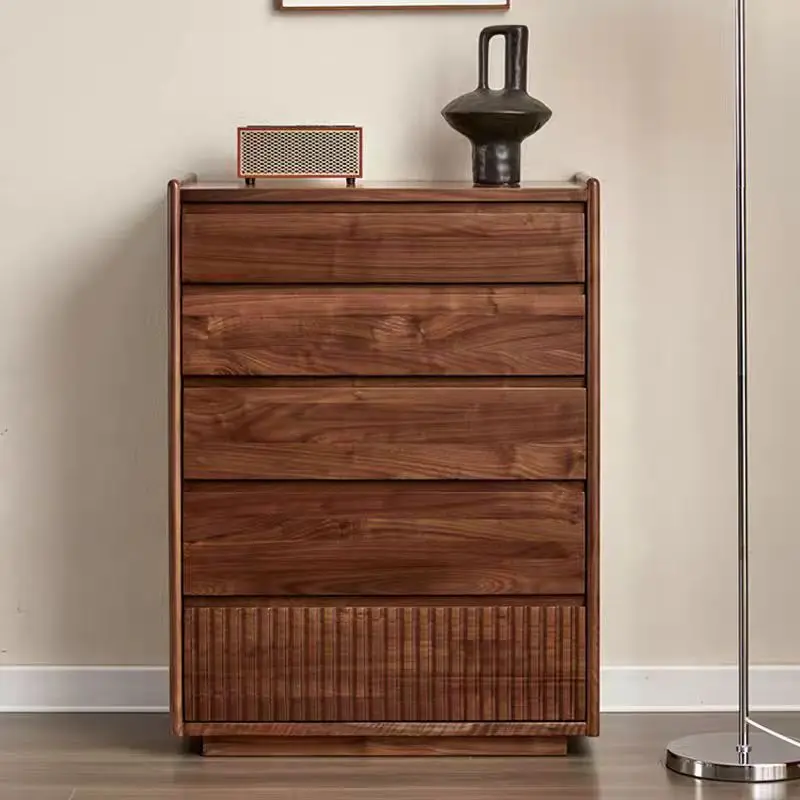 

Customizable Nordic five-bucket modern simple solid wood bedroom drawer storage furniture