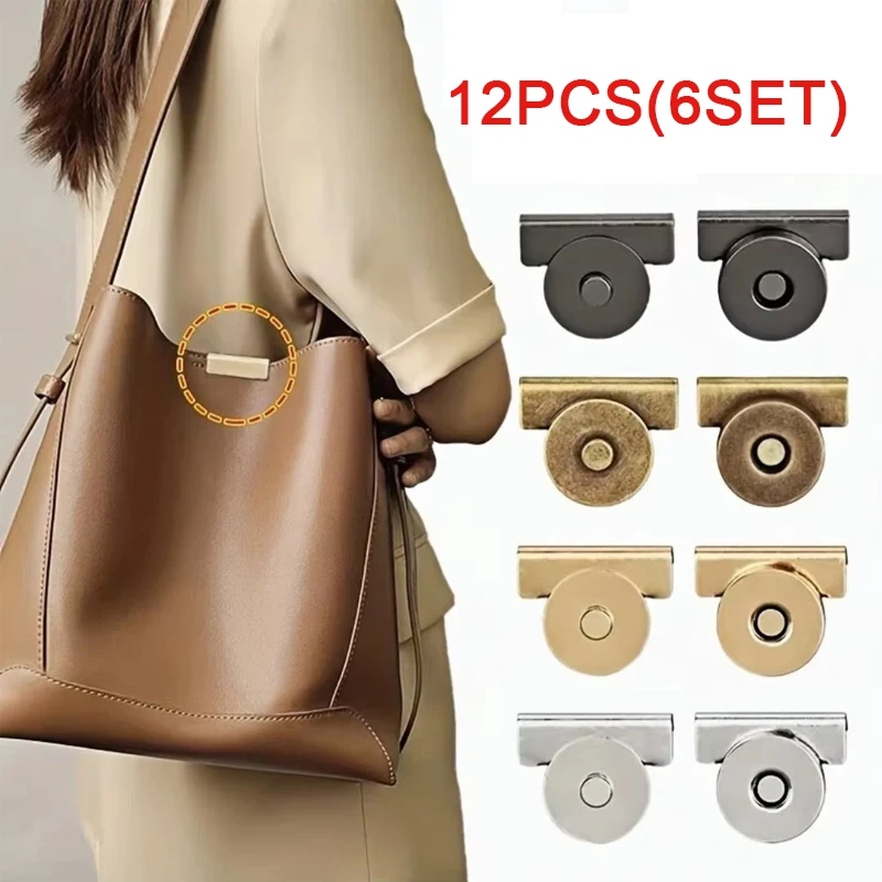 12pcs Seamless Magnetic Button Magnet Buckle Hidden Button Snap Button for Shoulder Bag Wallet Clothes DIY Craft Accessories