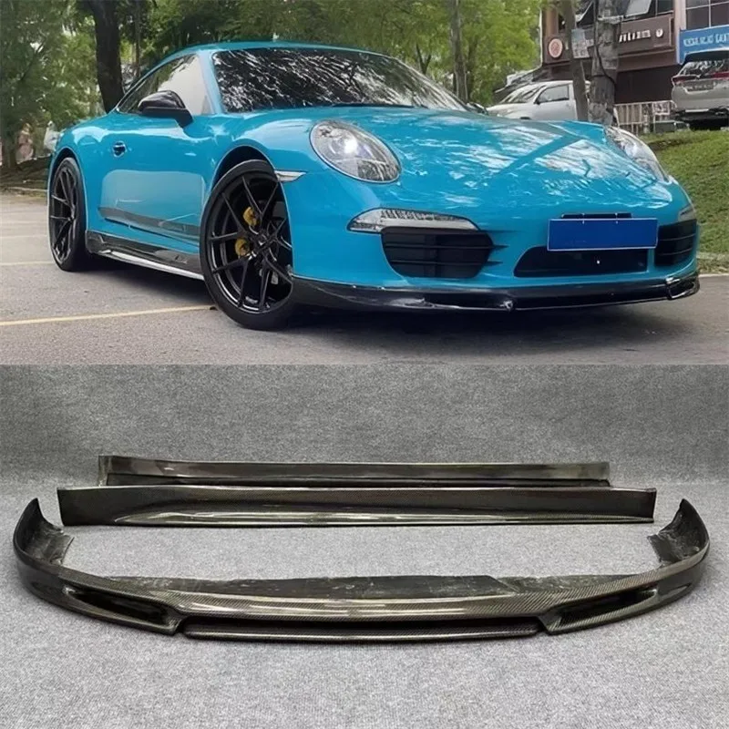 

Для Porsche 911 991 991.1 2012-2015 бампер из настоящего углеродного волокна, передняя губа, боковые юбки, сплиттеры, спойлер, автомобильные аксессуары, комплект кузова