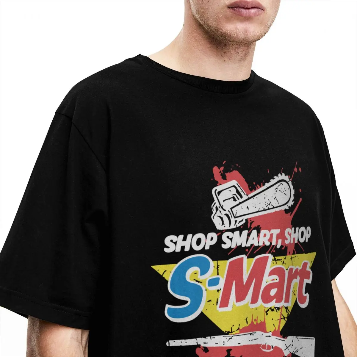 Men S-Mart T-Shirts Smart Shop Cotton Top Tees Summer Vintage Short Sleeve T Shirt O-Neck Trending Casual Tshirt Plus Size