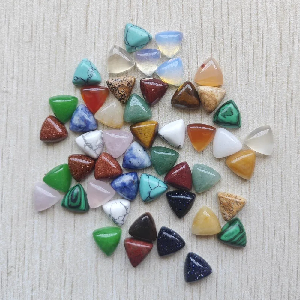 wholesale 50pcs Natural Semi-precious stone triangle cabochon beads 10mmx10mmx10mm for jewelry accessories  making free
