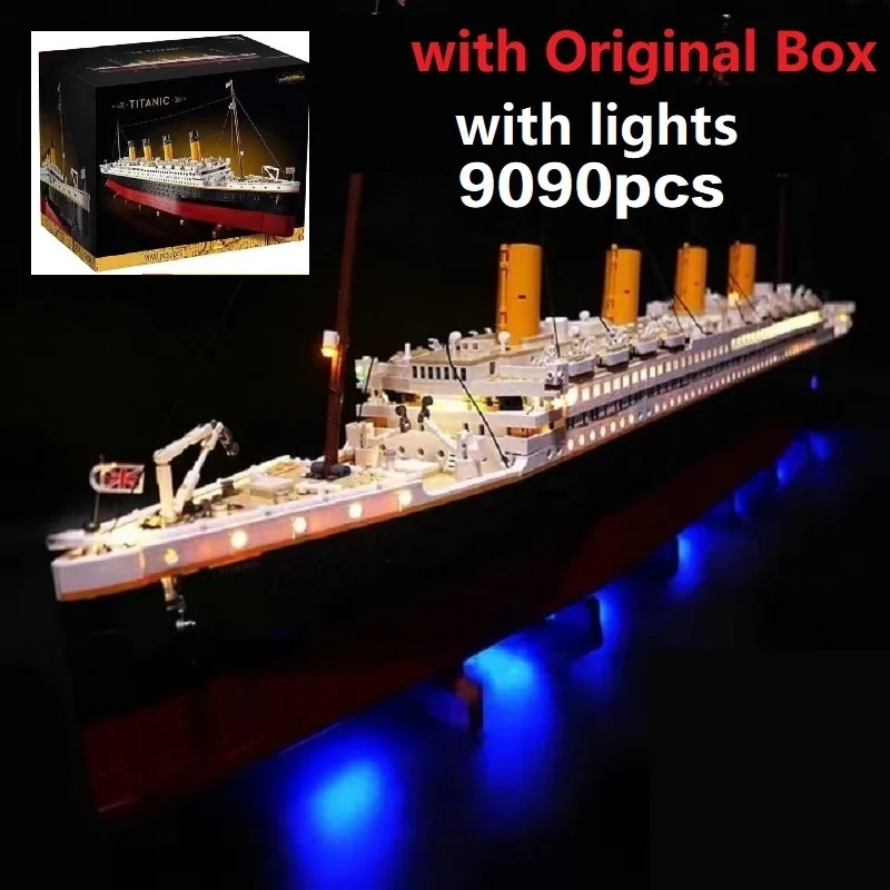 С оригинальной коробкой 99023, совместимый с 10294 Титаник, большой круизный корабль, пароход, кирпичи, строительные блоки, игрушки «сделай сам», подарки для любви