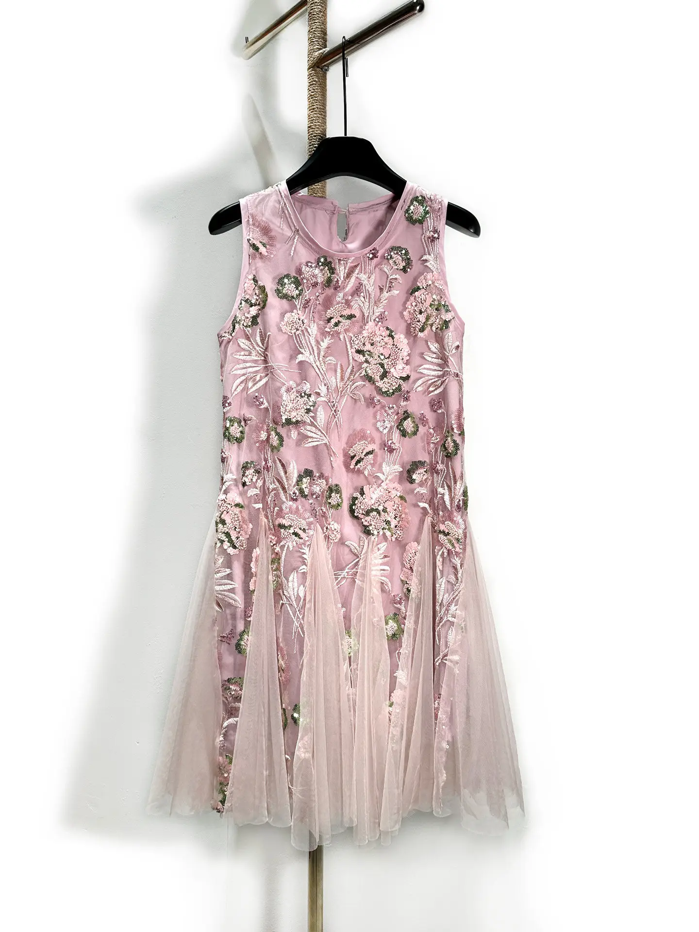 ZAMOR HIGH END French Tea Break Sequin Embroidered Pink Tulle Dress, Light Ceremony Style, 2026 New Design Dress