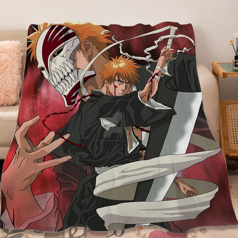 

Anime Blanket Sofa Winter King Size B-Bleachs Warm Bed Fleece Camping Custom Nap Fluffy Soft Blankets Microfiber Bedding Home