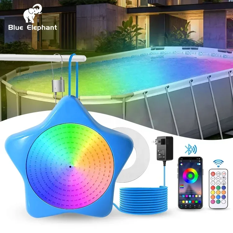 20W Ip68 Dc12V Above Ground Pool Lights Smart App Music System Control Rgb Portable Magnetic Led Pool Lights